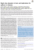 Cover page: Nipah virus dynamics in bats and implications for spillover to humans.