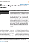 Cover page: The role of charge in microdroplet redox chemistry