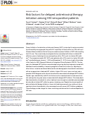 Cover page: Risk factors for delayed antiretroviral therapy initiation among HIV-seropositive patients