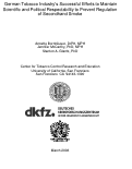 Cover page of German Tobacco Industry’s Successful Efforts to Maintain Scientific and Political Respectability to Prevent Regulation of Secondhand Smoke