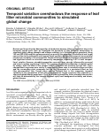 Cover page: Temporal variation overshadows the response of leaf litter microbial communities to simulated global change