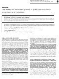 Cover page: The metastasis associated protein S100A4: role in tumour progression and metastasis