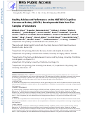 Cover page: Healthy adolescent performance on the MATRICS Consensus Cognitive Battery (MCCB): Developmental data from two samples of volunteers