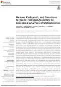 Cover page: Review, Evaluation, and Directions for Gene-Targeted Assembly for Ecological Analyses of Metagenomes