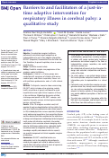 Cover page: Barriers to and facilitators of a just-in-time adaptive intervention for respiratory illness in cerebral palsy: a qualitative study.