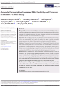 Cover page: Avocado Consumption Increased Skin Elasticity and Firmness in Women ‐ A Pilot Study