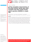 Cover page: 4D flow streamline characteristics of the great arteries twenty years after Lecompte and direct spiral arterial switch operation (DSASO) in simple TGA