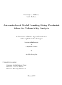 Cover page: Automata-based Model Counting String Constraint Solver for Vulnerability Analysis