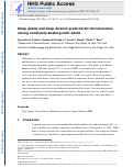 Cover page: Sleep quality and sleep duration predict brain microstructure among community-dwelling older adults