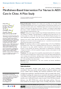 Cover page: Mindfulness-Based Intervention For Nurses In AIDS Care In China: A Pilot Study