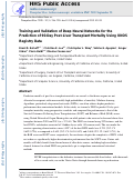 Cover page: Training and Validation of Deep Neural Networks for the Prediction of 90-Day Post-Liver Transplant Mortality Using UNOS Registry Data