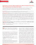 Cover page: Association of Chronic Renal Insufficiency With In‐Hospital Outcomes After Percutaneous Coronary Intervention