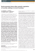 Cover page: Environmental stress alters genetic regulation of novelty seeking in vervet monkeys
