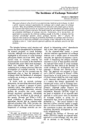 Cover page: The Incidence of Exchange Networks