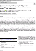 Cover page: Implementation-as-Usual in Community-Based Organizations Providing Specialized Services to Individuals with Autism Spectrum Disorder: A Mixed Methods Study