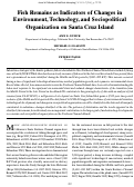 Cover page: Fish Remains as Indicators of Changes in Environment, Technology, and Sociopolitical Organization on Santa Cruz Island