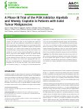 Cover page: A Phase IB Trial of the PI3K Inhibitor Alpelisib and Weekly Cisplatin in Patients with Solid Tumor Malignancies.