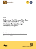 Cover page: Estimating the Drivers of the Cost of Saved Electricity in Utility Customer-Funded Energy Efficiency Programs
