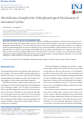 Cover page: Metabolomics Insights Into Pathophysiological Mechanisms of Interstitial Cystitis