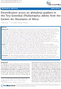 Cover page: Diversification across an altitudinal gradient in the Tiny Greenbul (Phyllastrephus debilis) from the Eastern Arc Mountains of Africa