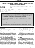 Cover page: Immune Checkpoint Inhibitor-Induced Primary Adrenal Insufficiency: A Case Report