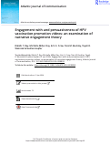 Cover page: Engagement with and persuasiveness of HPV vaccination promotion videos: an examination of narrative engagement theory