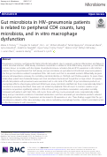Cover page: Gut microbiota in HIV-pneumonia patients is related to peripheral CD4 counts, lung microbiota, and in vitro macrophage dysfunction.