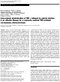 Cover page: Intra-arterial administration of TNF-α followed by arterial ablation is an effective therapy for a regionally confined TNF-resistant rat mammary adenocarcinoma