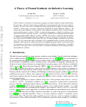 Cover page: A theory of formal synthesis via inductive learning