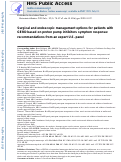 Cover page: Surgical and endoscopic management options for patients with GERD based on proton pump inhibitor symptom response: recommendations from an expert U.S. panel