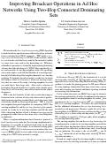 Cover page: Improving Broadcast Operations in Ad Hoc Networks Using Two-Hop Connected Dominating Sets