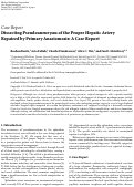 Cover page: Dissecting Pseudoaneurysm of the Proper Hepatic Artery Repaired by Primary Anastomosis: A Case Report