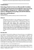 Cover page: Futurology Needs to Focus on Measurable Variables, Causality and Social Structural Models and Learn from Past Mistakes: A Response to “A History of Possible Futures: Multipath Forecasting of Social Breakdown, Recovery, and Resilience.”