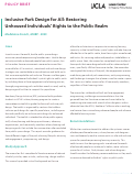 Cover page: Inclusive Park Design for All: Restoring Unhoused Individuals’ Rights to the Public Realm