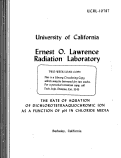 Cover page: The Rate of Aquation of Dichlorotetraaquochromic Ion as a Function of pH in Chloride Media