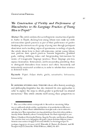 Cover page: The Construction of Virility and Performance of Masculinities in the Language Practices of Young Men in Tripoli