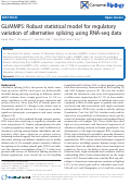 Cover page: GLiMMPS: Robust statistical model for regulatory variation of alternative splicing using RNA-Seq data