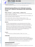 Cover page: Medicaid Spending Differences for Child/Youth Community-Based Care in California’s Decentralized Public Mental Health System