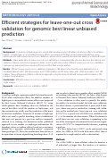 Cover page: Efficient strategies for leave-one-out cross validation for genomic best linear unbiased prediction