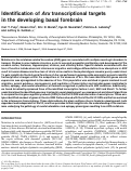 Cover page: Identification of Arx transcriptional targets in the developing basal forebrain