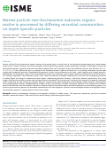 Cover page: Marine particle size-fractionation indicates organic matter is processed by differing microbial communities on depth-specific particles.