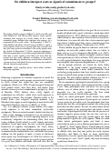 Cover page: Do children interpret costs as signals of commitment to groups?
