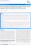 Cover page: Gene Expression Profiling of Human Whole Blood Samples with the Illumina WG-DASL Assay