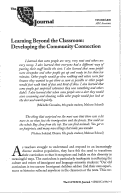 Cover page: Learning Beyond the Classroom: Developing the Community Connection