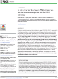 Cover page: In vitro–transcribed guide RNAs trigger an innate immune response via the RIG-I pathway