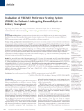 Cover page: Evaluation of PROMIS Preference Scoring System (PROPr) in Patients Undergoing Hemodialysis or Kidney Transplant