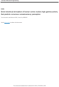 Cover page: Direct electrical stimulation of human cortex evokes high gamma activity that predicts conscious somatosensory perception.