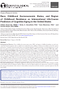 Cover page: Race, Childhood Socioeconomic Status, and Region of Childhood Residence as Intersectional Life-Course Predictors of Cognitive Aging in the United States