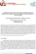 Cover page: A Chimpanzee’s (Pan troglodytes) Perception of Variations in Speech: Identification of Familiar Words when Whispered and When Spoken by a Variety of Talkers