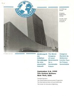 Cover page of World Congress of Local Governments for a Sustainable Future; September 5-8, 1990, The United Nations, New York, USA